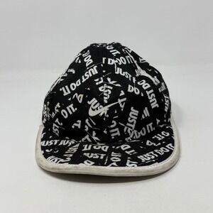 Nike Toddler Featherlight Dri-FIT Just Do It Print Hat Black White Adjustable